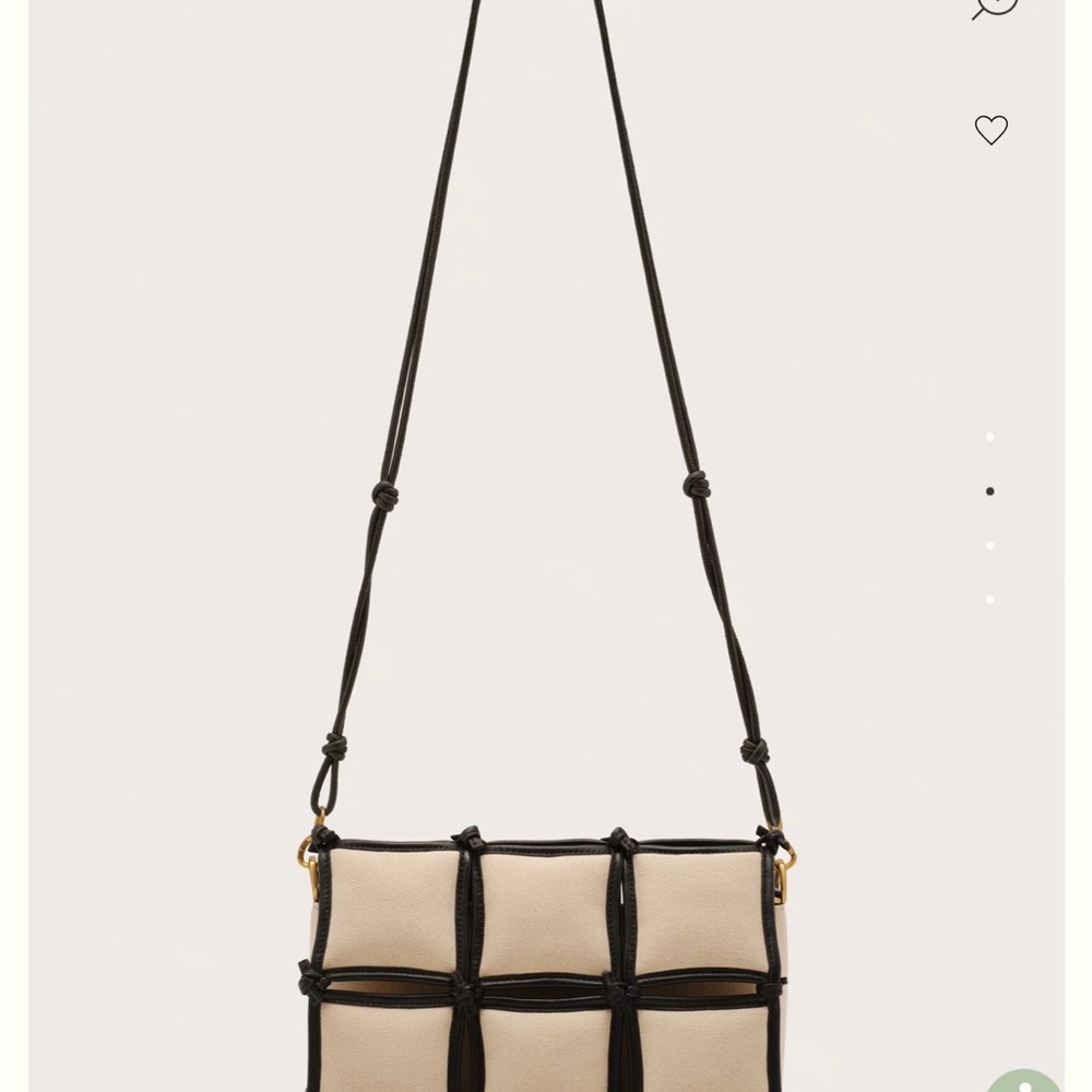 cult gaia Beige Shoulder Bag with Black Knot Grid - Picture 4 of 7